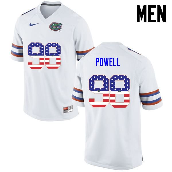 NCAA Florida Gators Jorge Powell Men's #98 USA Flag Fashion Nike White Stitched Authentic College Football Jersey JEQ3564KO